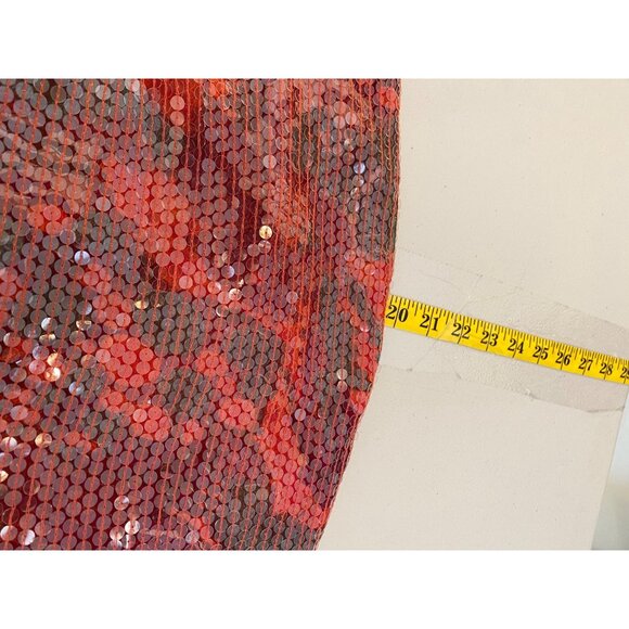 Styleworks Sequin Dress Size 12 Red & Orange Silk Cocktail Party - Picture 8 of 10